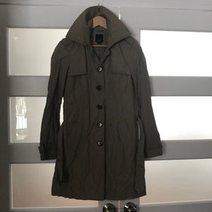 Esprit collection, Us8, crash-look Trenchcoat& belt& shoulder straps, well made